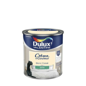 Peinture mur, boiserie crème de couleur DULUX VALENTINE blanc cassé satiné 0.5L