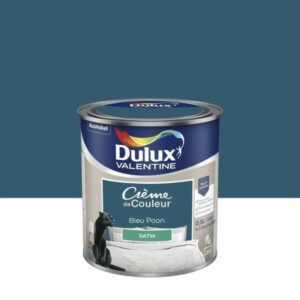 Peinture mur, boiserie crème de couleur DULUX VALENTINE bleu paon satiné 0.5L