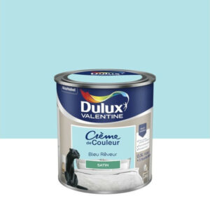 Peinture mur, boiserie crème de couleur DULUX VALENTINE bleu rêveur satiné 0.5L