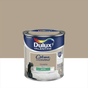 Peinture mur, boiserie crème de couleur DULUX VALENTINE gazelle satiné 0.5L