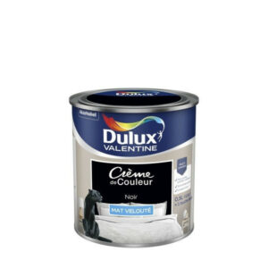 Peinture mur, boiserie Crème de couleur DULUX VALENTINE noir mat 0.5 L