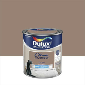 Peinture mur, boiserie crème de couleur DULUX VALENTINE taupe mat 0.5L