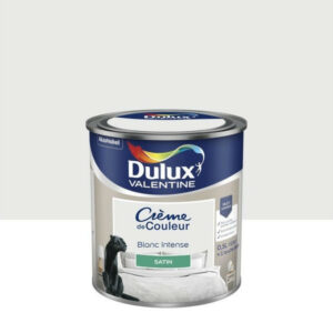 Peinture mur, boiserie et papier peint DULUX VALENTINE blanc intense satiné 0.5L