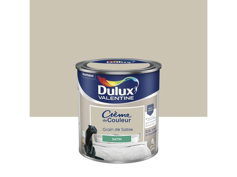 Peinture mur, boiserie et papier peint DULUX VALENTINE grain de sable satiné 0.5L