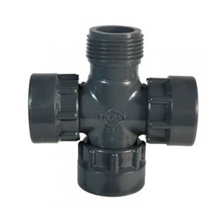 Croix union PVC - 1" Mâle x 1" Femelle x 1" Femelle x 1" Femelle