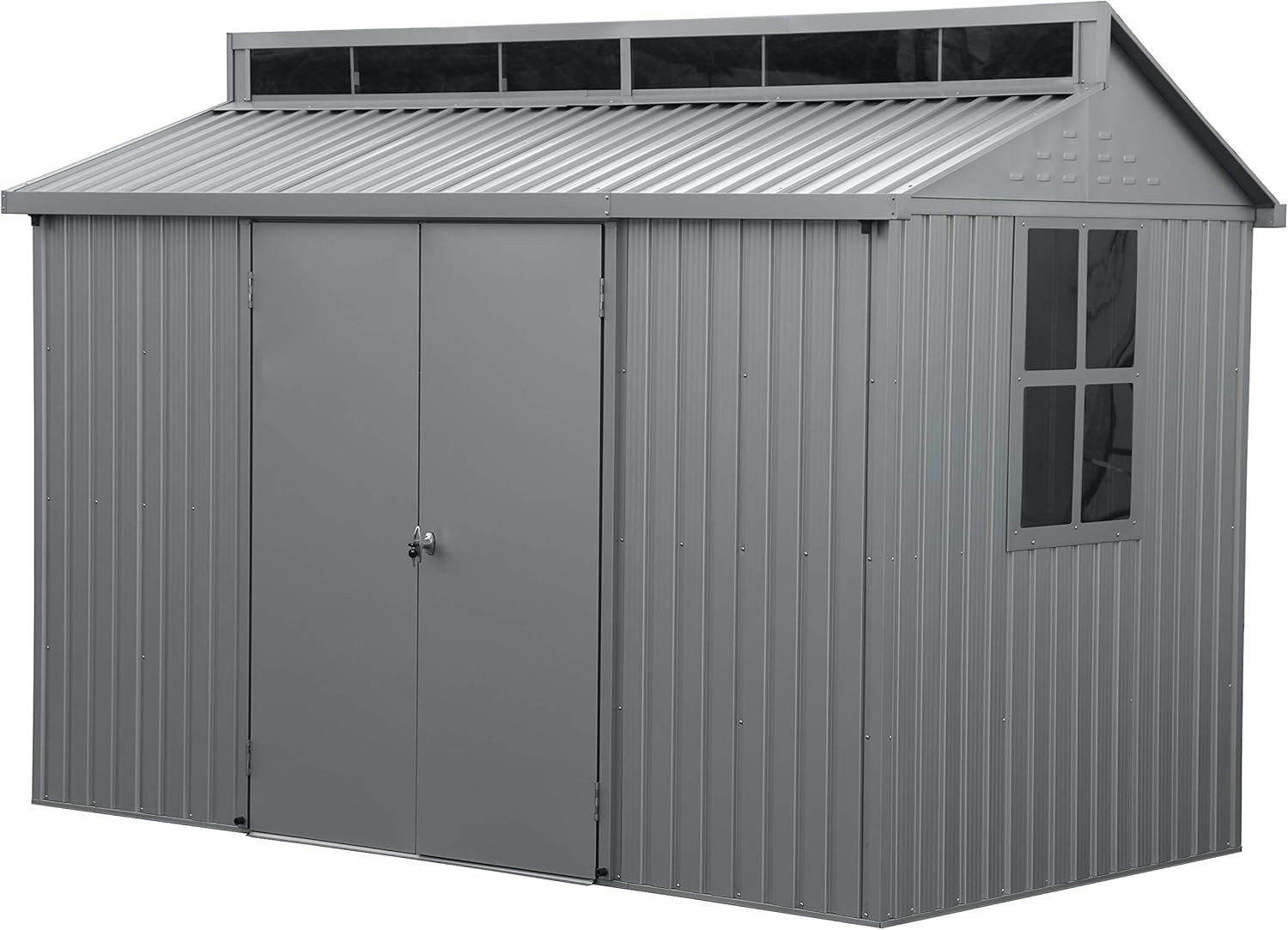 Abri de jardin aluminium 10 x 6 avec lucarne - fenêtre latérale - surface 5,36 m²