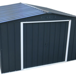 Abri de jardin métal - 11,69m² - kit ancrage - Anthracite