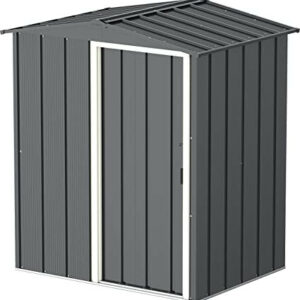 Abri de jardin métal - 1,96m² - kit ancrage - Anthracite