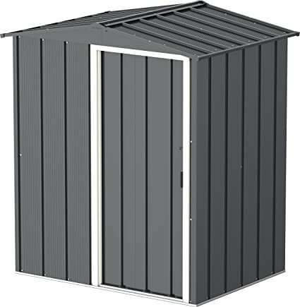 Abri de jardin métal - 1,96m² - kit ancrage - Anthracite