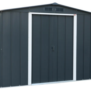 Abri de jardin métal - 4,75m² - kit ancrage - Anthracite