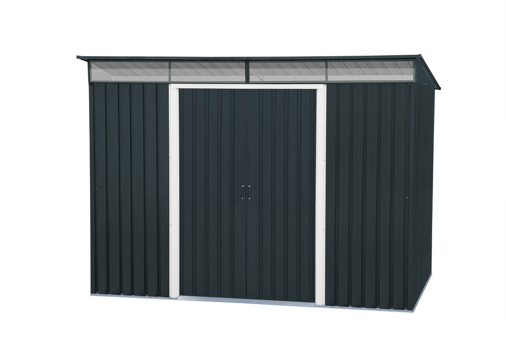 Abri de jardin métal - 4,84m² - kit ancrage - Anthracite
