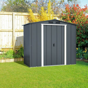 Abri de jardin métal - anthracite - 2,46m² - kit ancrage pour dalle béton inclus