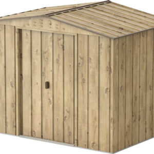 Abri de jardin métal WOODGRAIN - 4,75m² - kit ancrage - Imitation bois