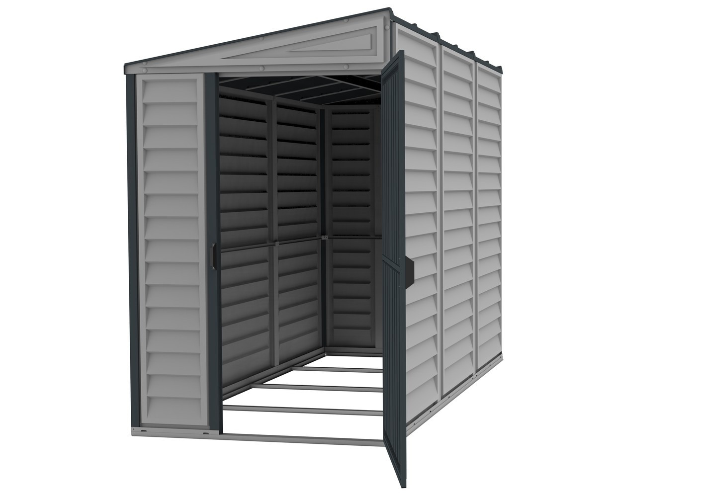 Abri de Jardin PVC Adossable 4X8 - gris anthracite
