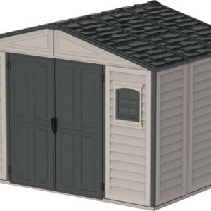 Abri PVC DARK GREY Apex - 7,68m² - kit fondation + 3 fenêtres - Gris