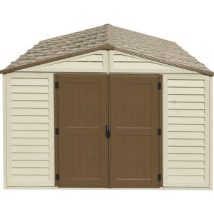 Abri PVC Woodstyle PREMIUM - 13,12m² - Kit fondation + 1 fenêtre - Beige