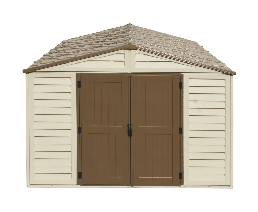 Abri PVC Woodstyle PREMIUM - 13,12m² - Kit fondation + 1 fenêtre - Beige