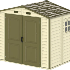 Abri PVC Woodstyle PREMIUM - 4,13m² - Kit fondation + 1 fenêtre - Beige