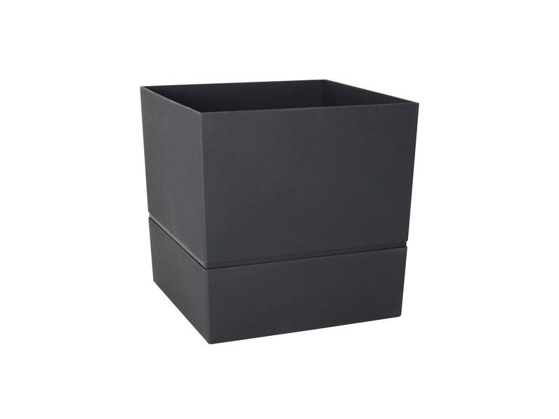 Pot Carré Polypropylène Aquaduo Diam.24.3 Cm Gris Anthracite