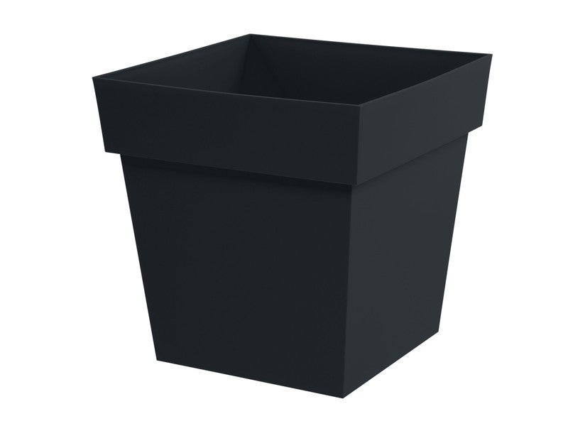 Pot Plastique Toscane L.39 X L.39 X H.39 Cm Gris Anthracite