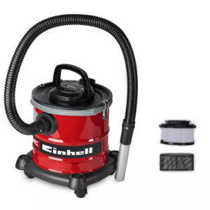 Aspirateur à cendres - 850 W - 175 mbar - Cuve métal 20 L - Tuyau 1,2 m - Filtration double - Roulettes pivotantes