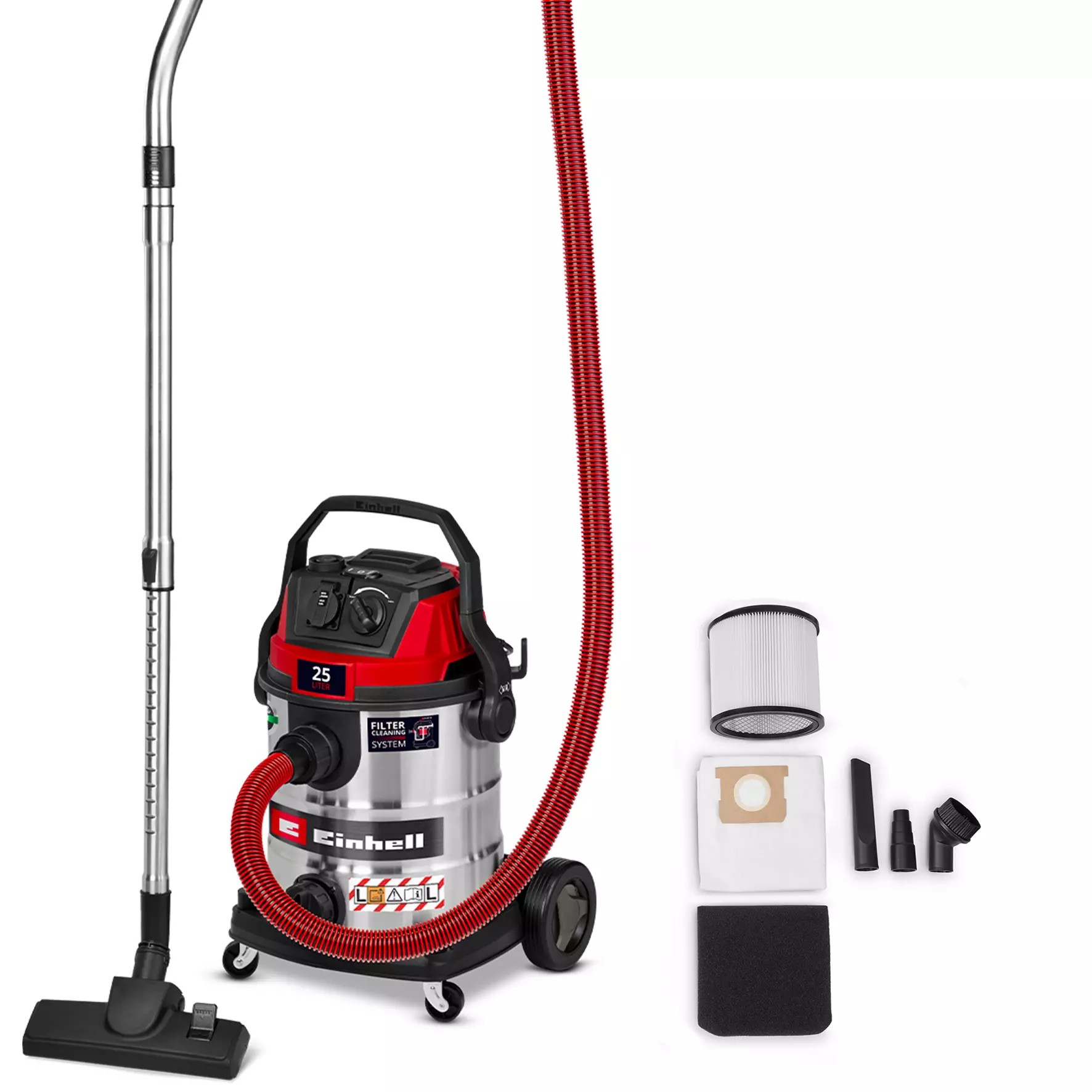Aspirateur eau et poussières - TE-VC 2580 SACL - 1100 W - Cuve inox 25 L - Filtre HEPA - Classe L