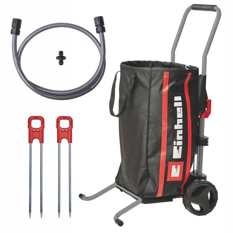 Chariot de transport pour enrouleur de tuyau - Compatible GE-HR 18/30 Li - Charge max. 50 kg - Sac déchets verts 75 L