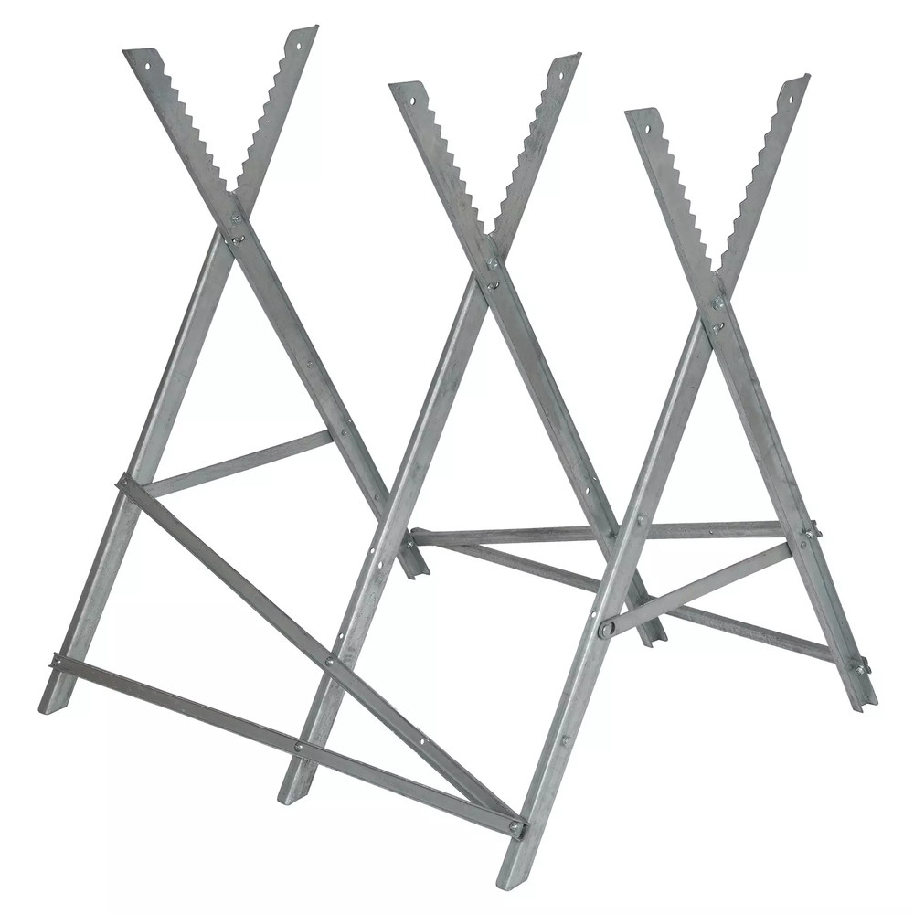 Chevalet de sciage renforcé - charge max 200kg - rondins Ø300mm - hauteur réglable - pliable