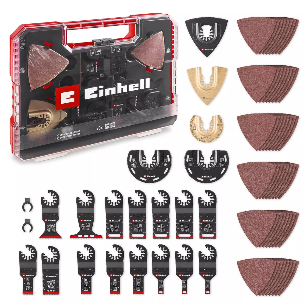 Coffret accessoires XXL Multi-Tools - 70 pièces - lames, racloir, ponçage - outils multifonctions