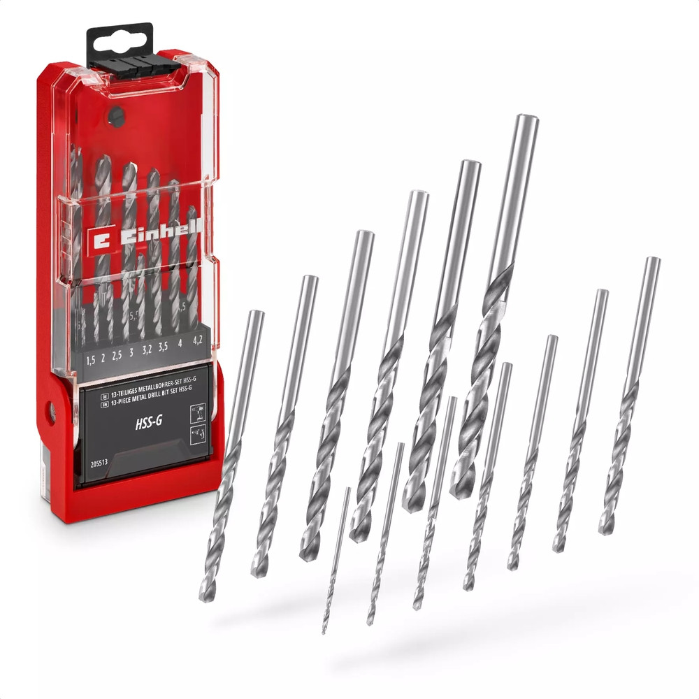 Coffret forets HSS-G Silver - 13 pièces - Ø1,5-6,5mm - acier rapide - affûtage précis - tige cylindrique