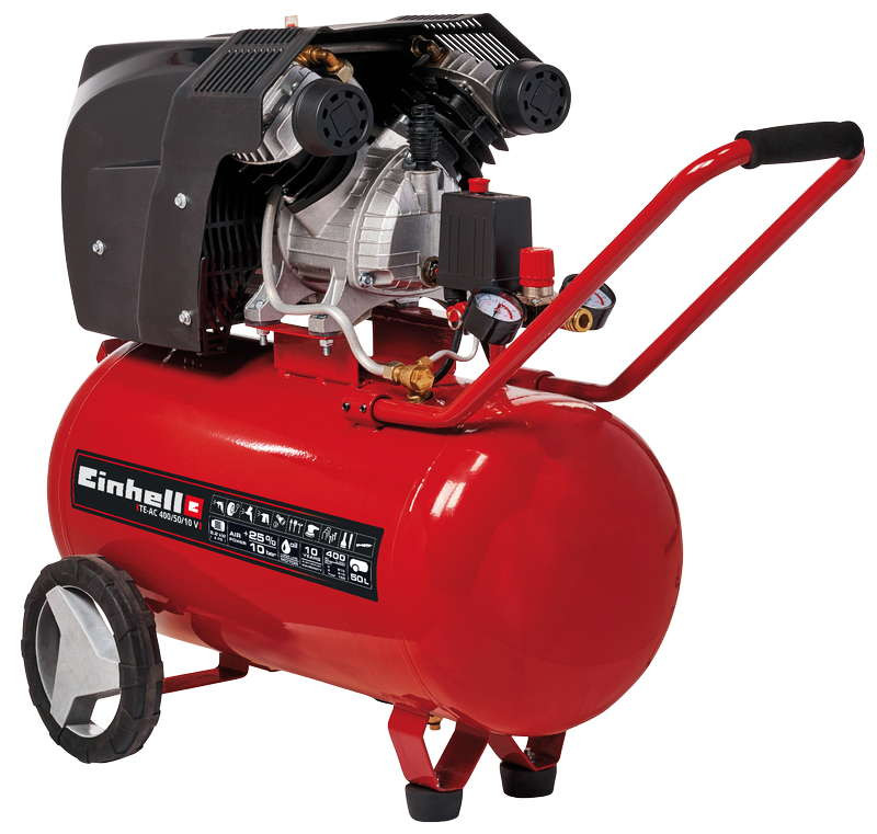 Compresseur TE-AC 400/50/10 V - Puissance d'aspiration 400 l/min - Pression max. 10 bar - 2200W