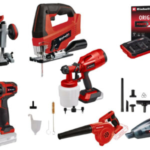 Kit atelier sans fil Einhell – 6 outils Power X-Change + 2 batteries 4.0Ah + chargeur