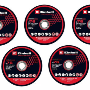 Kit de 5 disques de coupe fins – 76 mm – Métal – Alésage 10 mm