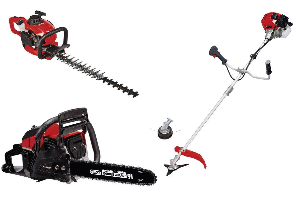 Kit thermique 3 en 1 jardin Einhell - Débroussailleuse - taille-haie - tronçonneuse