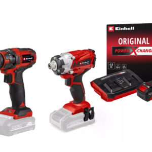Kit vissage sans fil Einhell - Visseuse à chocs + perceuse-visseuse + 2 batteries 4.0Ah + chargeur