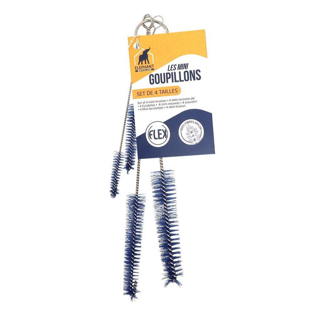 Lot de 4 goupillons acier inoxydable ELEPHANT