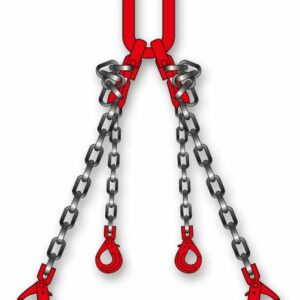 Elingue chaîne 4 brins avec crochet à chape de sécurité verrouillage automatique + griffe de raccourcissement à chape L2 m CHAPUIS KLB029