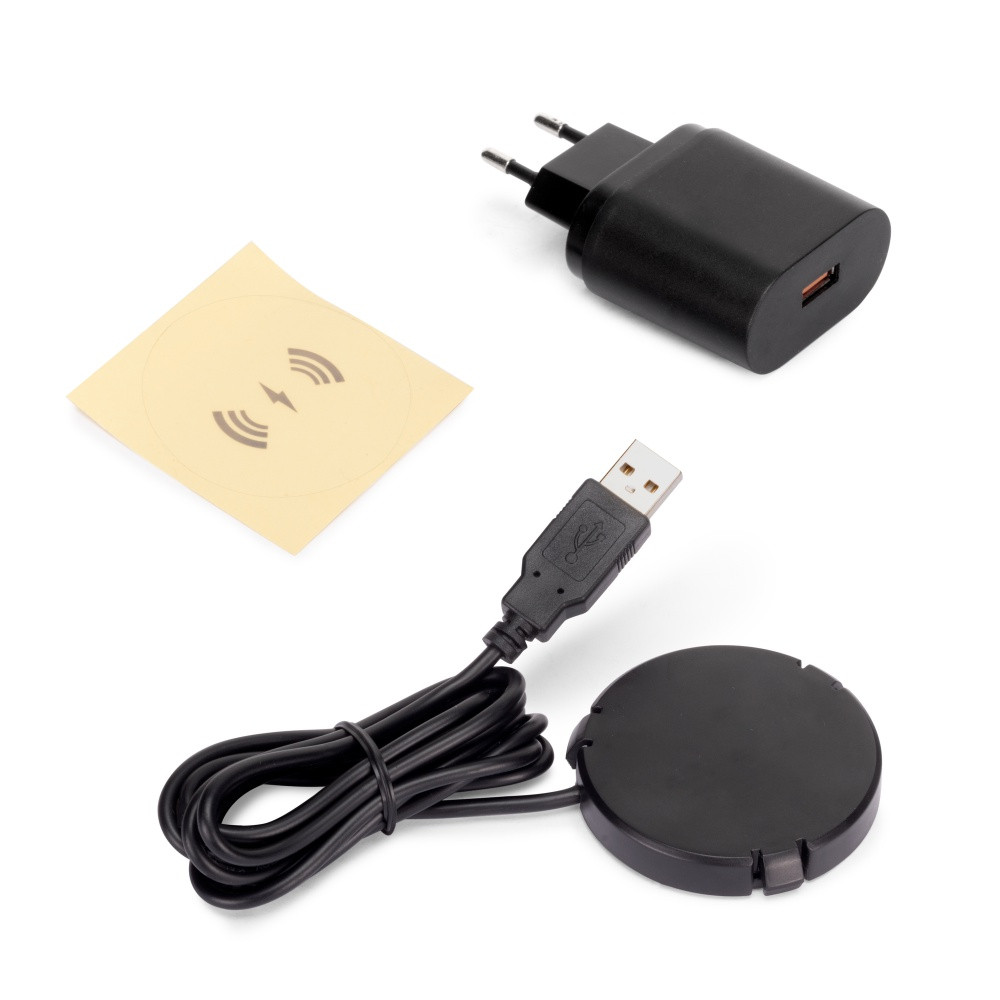Chargeur sans fil caché pour mobile Airtop 2 - Ø60mm - 5V DC 2A (QI-10W) - Plastique noir - Plastique
