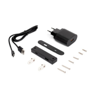 Connecteur USB A+C Linky (81x12mm) -  5V DC 2A (10W) -  Plastique noir -  Plastique