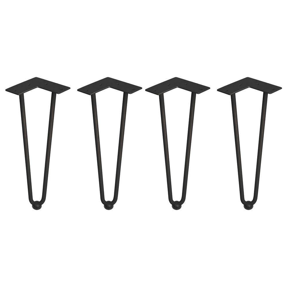 Jeu de pieds Hairpin de 2 barres par table, H 400 mm, Peint en noir