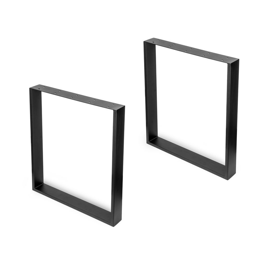 Jeu de pieds rectangulaires Square pour table, H 720 x 600 mm, Peint en noir