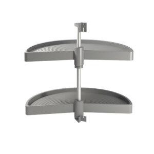Jeu de plateaux Shelvo 1/2 lune pour module 800 mm en plastique gris