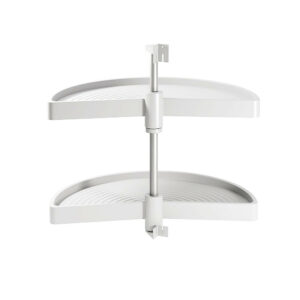 Jeu de plateaux Shelvo 1/2 lune pour module 900 mm en plastique blanc
