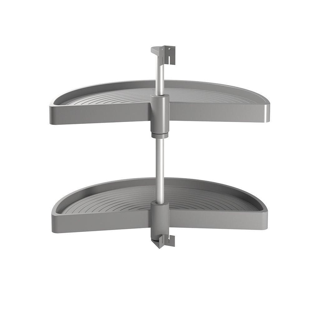 Jeu de plateaux Shelvo 1/2 lune pour module 900 mm en plastique gris