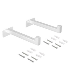 Jeu de supports pour étagères en bois Shelf droit avec tube carré - Acier - Peint Blanc