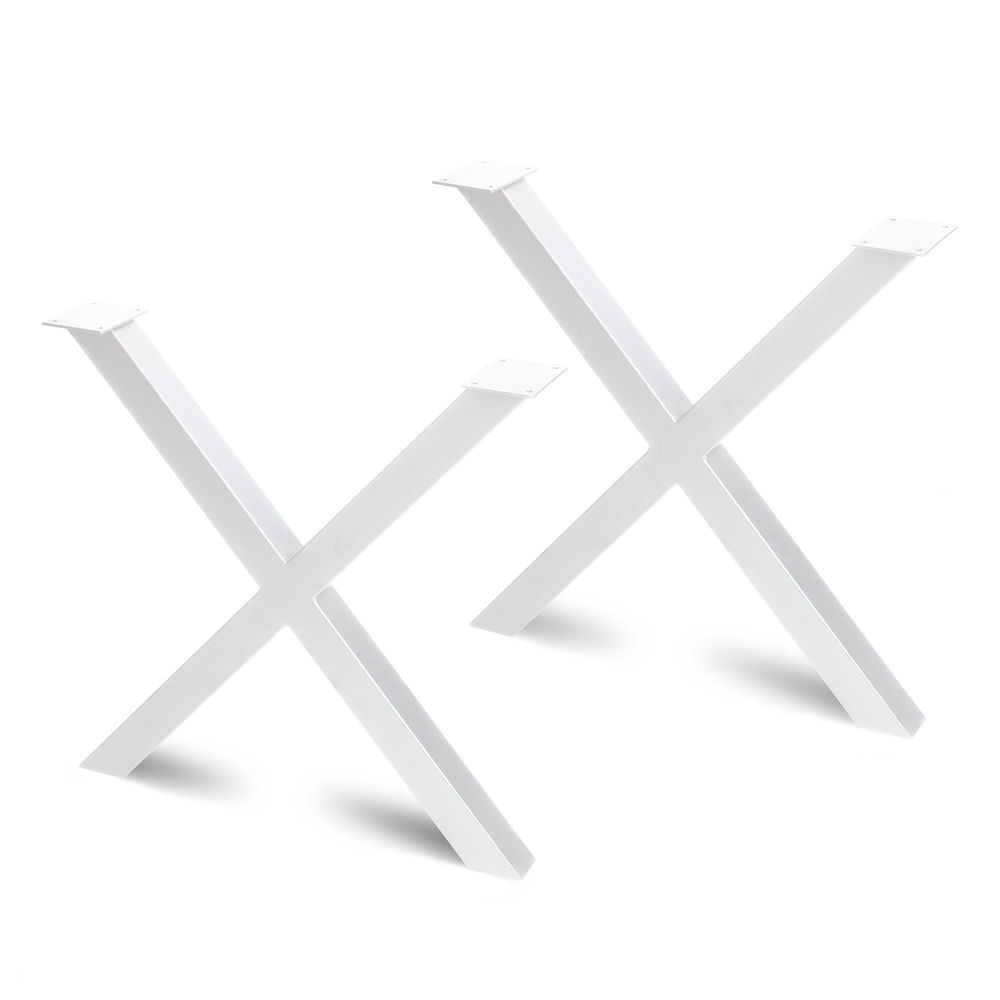 Jeux de pieds Cross pour table, 695 x 695 mm, Peint en blanc