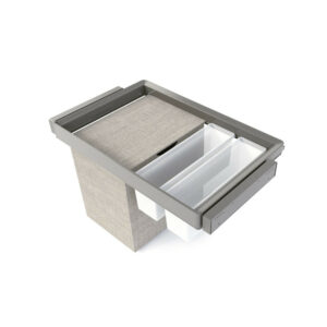 Kit 2 plateaus auxiliaires -  1 panier et rack ajustable Quartz pour armoires -  glissières extension totale et à fermeture douc