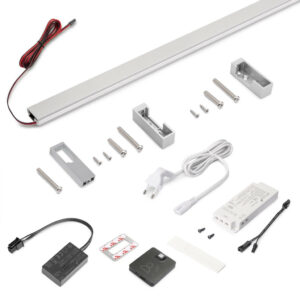 Kit barre de penderie Luxe LED Neonlynx 1150 mm - anodisé mat - détecteur RF Smart 2700 K