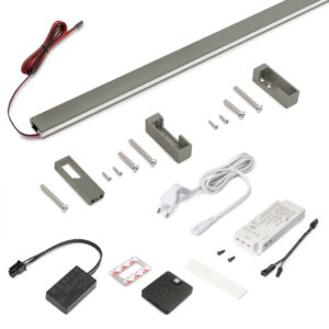Kit barre de penderie Luxe LED Neonlynx 1150 mm - titane - détecteur RF Smart 2700 K