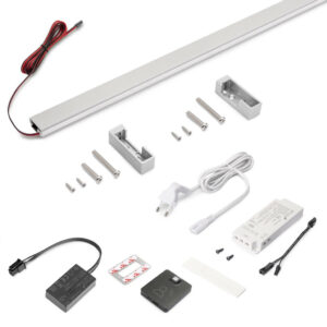 Kit barre de penderie Luxe LED Neonlynx 900 mm - anodisé mat - détecteur RF Smart 2700 K